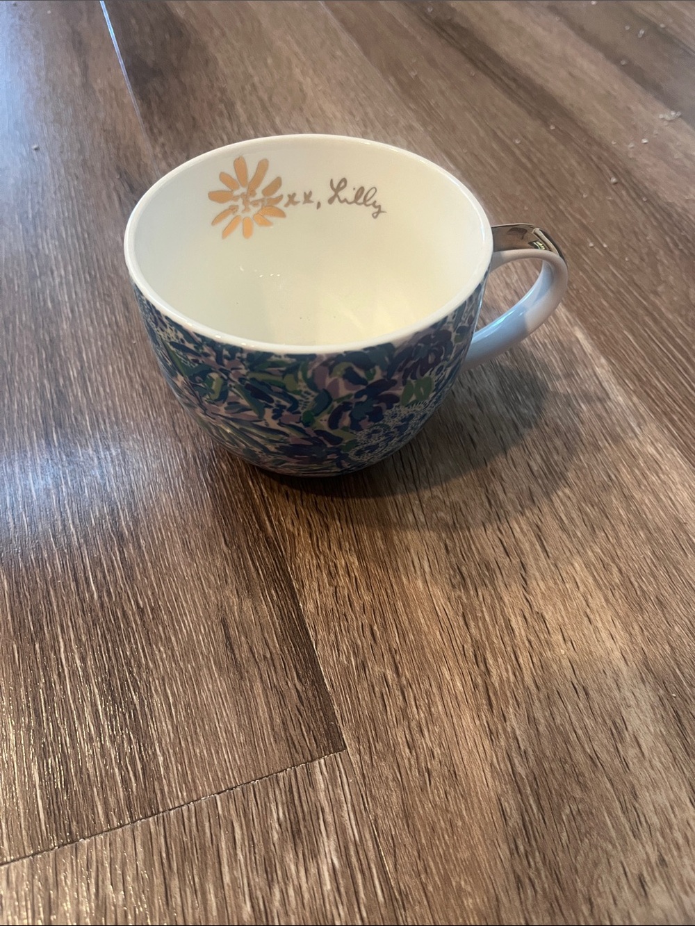 Lilly Pulitzer Floral Ceramic Mug - Blue, Green & Yellow Accents